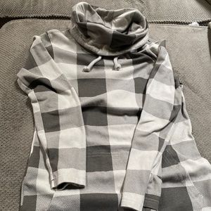 Gray and white plaid Lily and Lottie Cowl tunic